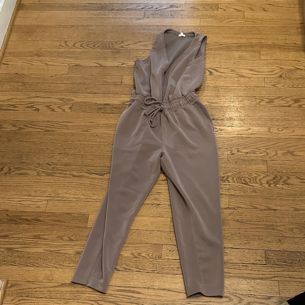 Splendid Taupe Jumpsuit with Drawstring Waist